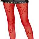 Flame Fishnet Tights Lace Tights Fishnet Stockings for Women Halloween Party Cosplay
