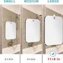 Shower Mirror Fogless for Shaving,(Larger 11x8 Inch) Anti Fog Shaving Mirror Holder NO-Drilling, No Fog Free Waterproof,Small Wall Mounted Bathroom Accessories Camping Hanging