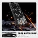 Genuine Forged Carbon Fiber Case for iPhone 14 Pro, Military Grade Drop Protection, Shockproof Phone Cover with Aluminum Alloy Buttons and Camera Frame - Glossy Black
