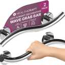 HEALTHCRAFT Wave Grab Bar 18", ADA Shower Rail - Polished Chrome, 500 Lbs | Wave-shaped decorative grab bar, ADA compliant, 500 lb capacity