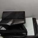 Under Bed Storage Containers with Lids - 2 Pack, Foldable and Stackable Clothes Storage Bags with Clear Window, 3-Sided Handles and Label Slot for Clothing, Blankets, Pillows (Black)