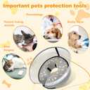 Dog Cone Collar with Enhanced Anti-Licking, Inflatable Dog Cone After Surgery, Adjustable Size with Soft Padding for Small Medium Large Dogs - M+ (Gray)