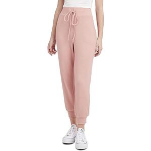 BCBGeneration Women's Waffle Knit Jogger Pants with Drawstring, Large, Pink 
