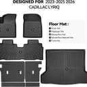 Floor Mats for 2023 2024 2025 2026 Cadillac Lyriq, Trunk Mat and Backrest Mat All Weather TPE Protector for Cadillac Lyriq Accessories