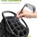 14 Way Golf Stand Bag, Full Length Dividers PU Leather Golf Bag with Plush Top for Men/Women, Waterproof & Versatile Storage Golf Bag with Cooler, Rain Cover and Removable Straps