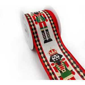 Designers Shop Christmas Holiday Wired Edge Ribbon 2.5 x 10 Yard for DIY Crafting, Home Décor WR 63-5119 (King Nutcracker)