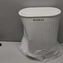 KSSKSS 1.8 Gallons Small White Bathroom Trash Can with Lid, Slim Bathroom Garbage Bin, Removable Liner Bucket, Dog Proof Trash Can with PopUp Lid for Bedroom,Toilet