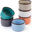 Juimma Ramekins 6 oz, Creme Brulee Ramekins Oven Safe, Ramiken Small Bowls Ceramic Baking Dishes for Pudding Custard, Dipping Sauce Cups for Souffle Ice Cream, Set of 6, Morandi Color