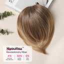 REECHO Ponytail Extension, 8" Short Mini Claw Clip Pony Tail Hair Extensions Natural Soft Feather-Light Tension-Free Ponytail Hairpiece for Women - Light Brown with Golden Ends