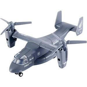 Diecast Metal Military Transport Helicopter Plane - 1:400 Scale Alloy Model Twin-Engine Rotor Aircraft Toy, Tiltrotor Transporter Airplane with Pullback Action, Lights and Sound