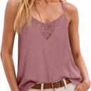 Yousify Womens Summer Tank Tops Lace Ribbed Knit Sleeveless Cami Shirts Casual Loose Fit Tunics (S)