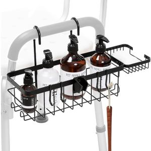 TYYIHUA Hanging Shower Caddy for Shower Chair with Hooks, Soap Tray and Shower Rack, Bathroom Showers Organizer Basket for Elderly, Pregnant, Patient, Handicap Accessories for Daily Living
