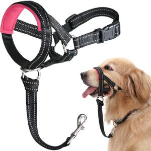 BARKLESS Dog Head Collar, No Pull Head Halter with Soft Padding, Reflective Soft Padded Snout Harness for Small and Medium Dogs (S (Snout Cir: 7"-10"), Pink)