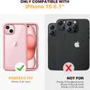 Diaclara Designed for iPhone 15 Case 6.1 Inch,Upgraded Full Body Rugged Clear Bumper Case with Built-in Privacy Screen Protector for iPhone 15,Pink