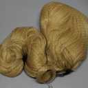 SL Wavy Blonde Ponytail Wig for Jean Cosplay,Golden Princess Hair Wigs with Pigtails Bangs + Wig Cap for Halloween Peach Costume