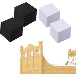 24pcs Headboard Stoppers for Wall, 2.4x2.4x0.4 Inch EVA Foam Anti-Shake Bed Noise Bumpers Headboard Wall Protector Stabilizer Fixings Pads Gap Filler for Furniture Protection (White, Black)