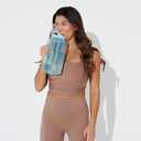 Zulu Goals Half Gallon Jug with Time Marker & Handle for All Day Hydration & Silicone Straw with Locking, Leak-Proof Lid, BPA Free, 64oz