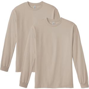 American Apparel Adult Heavyweight Cotton Long Sleeve Style G1304 T-shirt (2-Pack) (Medium)