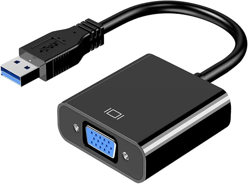USB to VGA Adapter for Monitor, VGA to USB 3.0/2.0 Converter 1080P Multi-Display Video Cable for Laptop Desktop PC to Monitors, Projector, TV. (Not Support Chromebook)