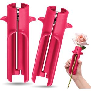 Lasnten 2 Pcs Rose Thorn Stripper Tool Thorn Remover for Roses Leaf Stripper Tool Flower Stem Cleaner Cutter to Removal Leaf for Home Flower Shop Gardening Floral Arrangement (Rose Red)