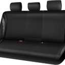 CAR PASS Carbon Fiber Leather Rear Seat Covers,Black Waterproof Back Bench Seat Cover Universal Fit for Cars Sedans SUVs Vans 95% Automotive Interior Backseat Car Covers (Rear,Black)