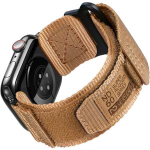 Nereides Compatible with Apple Watch Series 11 Band Series 10/9/8/7/6/5/4/SE/SE2/Ultra 3/2/1, Nylon Sports Strap with Woven Design for 49mm/46mm/45mm/44mm (L,Light Brown)