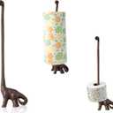 Comfify Cast Iron Dinosaur Paper Towel Holder - Free Standing Toilet Paper Holder - Rustic Brown w/Vintage Finish