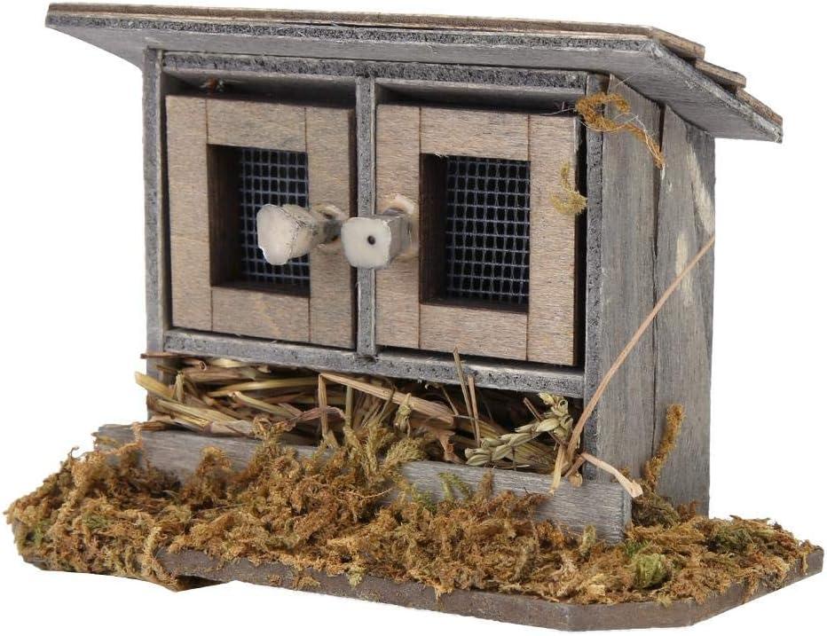 Dollhouse Chicken Coop, Miniature Hen House Accessory - Lightweight Exquisite Kids Gift for Toddlers, 1/12 Scale Garden Accessory