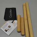 4PCS Solid Bamboo Massage Sticks & Guasha Set with Roller/Stick - 100% Bamboo Therapy Tools for Neck/Arm/Back/Legs/Full Body, Deep Tissue Massage, Muscle Relaxation, Body Shaping, Fatigue Relief