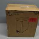 Home Zone Living 1-Pack 1.3 Gallon Small Bathroom Trash Can with Lid and Step Pedal, Stainless Steel Wastebasket with Slim Design for Home and Office, Silver, 5 Liters