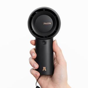 JISULIFE Portable Handheld Turbo Fan [18H Max Cooling Time], 6000mAh USB Rechargeable Personal Battery Operated Lash Small Pocket Fan with 5 Speeds for Travel/Outdoor/Vacation/Concerts- Black