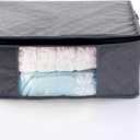 Storage Clothes Bins Closet Bags - 35L Containers Organizer Boxes Clothing Bin Organization for Organizing Blanket Pillow Sheet Sweater, Foldable Fabric Bedroom Small Storage Totes With Lids Zipper