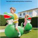 QPAU Inflatable Bouncy Dinosaur Toys 2 PCS with Hand Pump, Heavy Duty Giant Bouncy Pal, 220lbs Load Capacity, Ride On Bouncy Animal Hopper Toy, Indoor Outdoor Bouncers for Kids Girls Boys Ages 5+