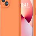 LOVE 3000 Designed for iPhone 13 Case, Premium Silicone with [Soft Anti-Scratch Microfiber Lining] Shockproof Protective Phone Case for iPhone 13 Women Men Girls 6.1", Bright Orange