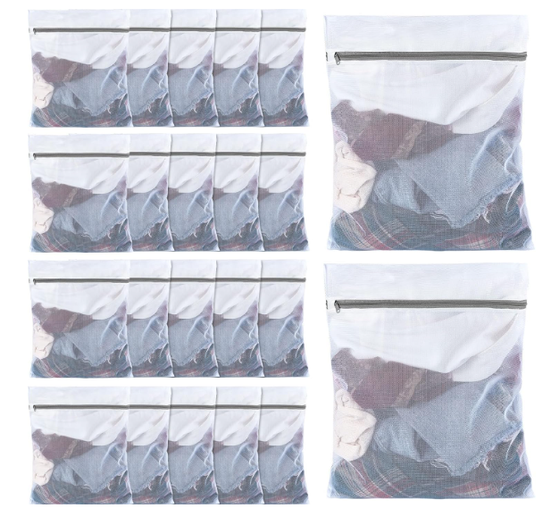 Mesh Clothes Washing Bags Zippered Laundry Pouches for Delicate Underwear Bras Socks Thick Polyester Fine Mesh Wash Bags for Machine Washing and Travel. 36pcs