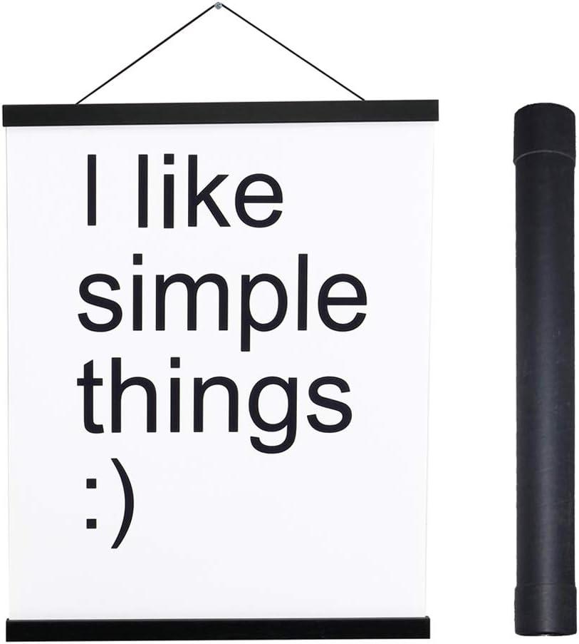 Artmag Magnetic Poster Hanger Frame, 34x22 34x23 34x48 Light Wood Wooden Magnet Canvas Artwork Print Poster Hangers Frames Hanging Kit (Black, 34")
