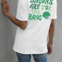 Football Shirt for Women Sunday Funday T Shirt Game Day Tee Cute Print Crewneck Tee