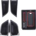 Car Center Console Organizer Tray Compatible with Audi Q4 E-Tron 2022 2023 2024 2025, ABS Front Rear Side Door Grab Handle Storage Box & Armrest Storage Tray With Anti-slip Mat Insert Accessories