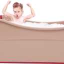 Foldable Bathtub, Portable Folding Bathtub Mini Collapsible Bathtub 22.45gal Capacity Bathtub Bucket Foldable Freestanding Water Tub for Home Sauna Spa Soaking Bath Sweat Steaming (Large Pink)