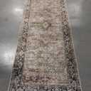Loloi II Layla Collection, LAY-03, Olive/Charcoal, 2'-6" x 7'-6", .13" Thick, Runner Rug, Soft, Durable, Vintage Inspired, Distressed, Low Pile, Non-Shedding, Easy Clean, Printed, Living Room Rug