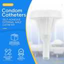 20 Silicone Condom Catheters, Self-Sealing Set, Gel Extended Adhesive Condom External Catheters, Day and Night Use, Quick and Easy Drainage, No Backflow, No Leakage + Sticky (+Sticky/32mm/1.26inch)