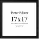 Poster Palooza 17x17 Black Frame Solid Wood Picture Frame with UV Acrylic