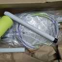 Complete Portable Badminton Set - Quick & Easy Setup - 4 Rackets 2 Birdies Shuttlecock, 1 Net & Badmington Pole Frame for Backyard Park & Beach Games, Indoor Outdoor Sports Equipment for Family Fun