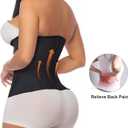 SHAPERX Waist Trainer for Women Corset Shapewear Tummy Control Sport Workout Waist Cincher Body Shaper Zipper and Hooks (Black) M