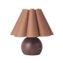 KUNJOULAM Cute Small Table Lamp, Modern Bedside Nightstand Lamp with Coffee Fabric Lampshade, Metal Base for Bedroom Home Office Decor (Without Buld)