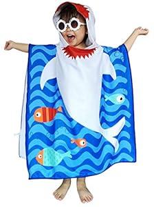 Kids Hooded Poncho Towel for Girls, Toddlers Bath Beach Pool Swim Towels with Hood Cover-ups Swimwear (3D Unicorn with Bag)