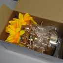 AMWGIMI Sunflowers Flower Lamp,Rechargeable Cordless Touch Table Lamp,3-Colour Infinitely Dimming Small Night Light,Festival Restaurant Bedroom Bar Coffee Shop Birthday Gifts for Women Mom