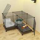 Rabbit Litter Box for Cage Corner Bunny Toilet Small Animal Potty Training with Dustpan Broom Chew Toys for Chinchilla Ferret Hedgehog Gerbil (10 Pcs) (White)