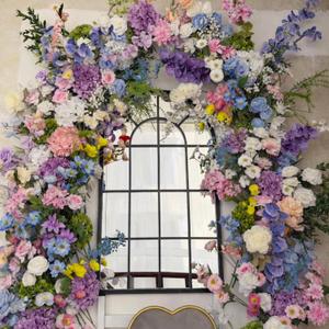 Wedding Arch Artificial Flowers (Requires DIY Assembly) - Artificial Silk Floral Arrangement Ceremony Backdrop for Bridal Shower, Birthday, Outdoor Party Decor