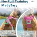 BARKBAY Dog Harness No Pull with ID Tag Pocket - Heavy Duty, Reflective, Easy Control for Large Dogs(Pink,M)